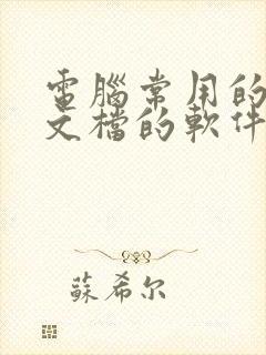 电脑常用的编辑文档的软件