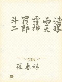 斗罗霍雨浩拥有二郎神天眼的小说