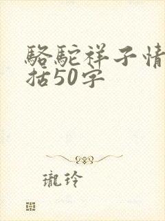 骆驼祥子情节概括50字