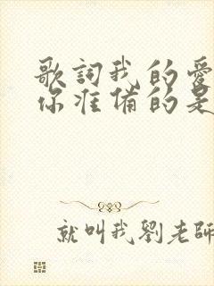 歌词我的爱是为你准备的是什么歌