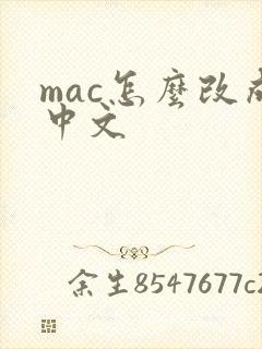 mac怎么改成中文