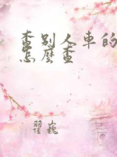 查别人车的违章怎么查