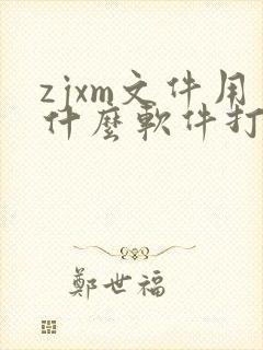 zjxm文件用什么软件打开