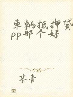 车辆抵押贷款app哪个好