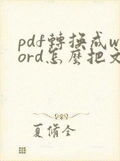pdf转换成word怎么把文字的框去掉