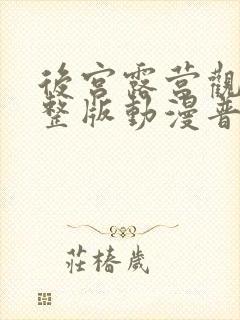 后宫露营观看完整版动漫普通话谍战迷