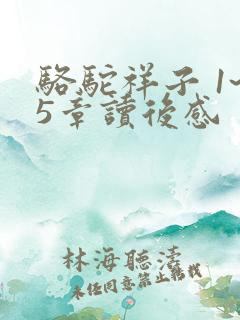 骆驼祥子 1~5章读后感