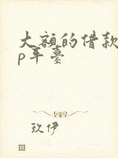 大额的借款app平台