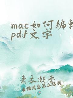 mac如何编辑pdf文字