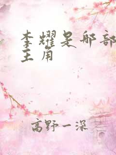 李耀是哪部小说主角