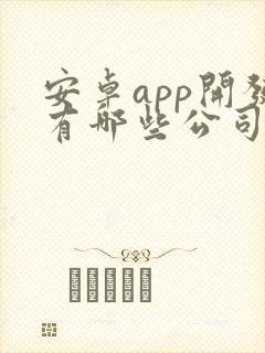 安卓app开发有哪些公司