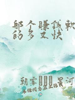 那个赚钱软件赚的多又快