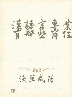 汉语言专业考公有哪些岗位