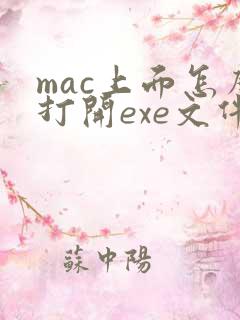 mac上面怎么打开exe文件