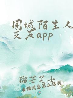 同城陌生人聊天交友app
