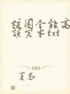 校园全能高手小说完本txt