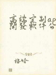 高端定制app开发软件公司