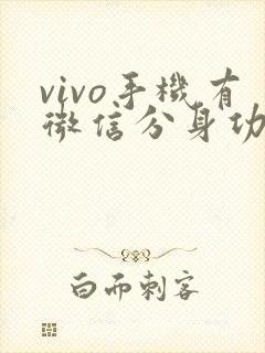 vivo手机有微信分身功能吗