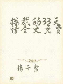 总裁的33天索情全文免费阅读