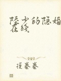 陆少的隐婚罪妻在线