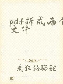 pdf拆成两个文件