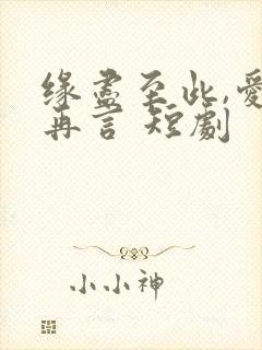 缘尽至此,爱不再言 短剧