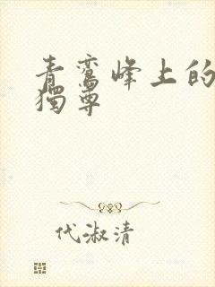 青鸾峰上的一剑独尊