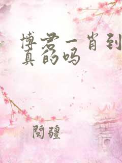 博君一肖到底是真的吗