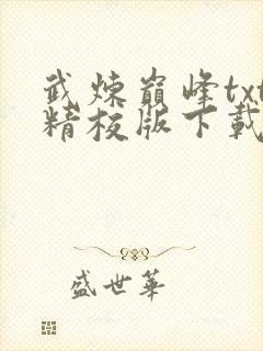 武炼巅峰txt精校版下载