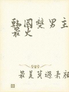 韩国双男主剧谁最火