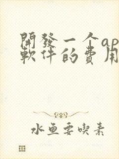 开发一个app软件的费用是多少