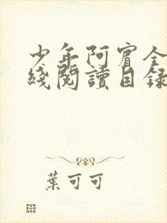 少年阿宾全文在线阅读目录