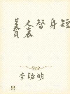 美人替身短剧演员表