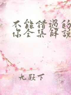 不能错过的只有你全集解说