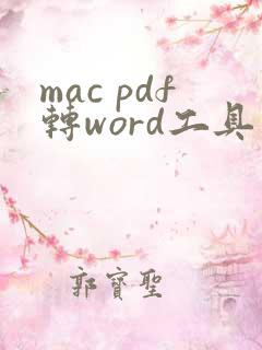 mac pdf转word工具