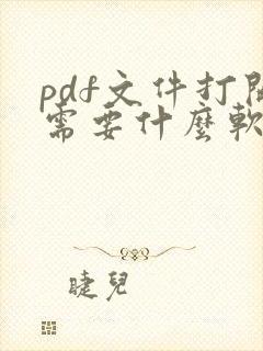 pdf文件打开需要什么软件