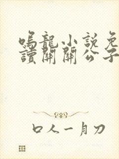 呜龙小说免费阅读关关公子