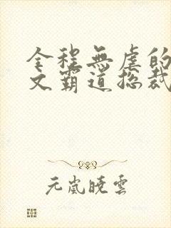 全程无虐的甜宠文霸道总裁