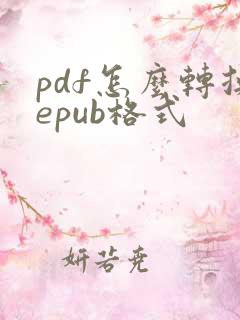 pdf怎么转换epub格式
