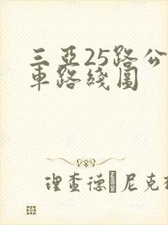 三亚25路公交车路线图