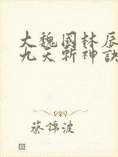 大魏国林辰小说九天斩神诀笔趣阁