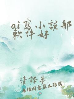 ai写小说那个软件好