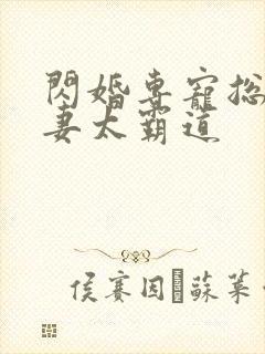 闪婚专宠总裁爱妻太霸道