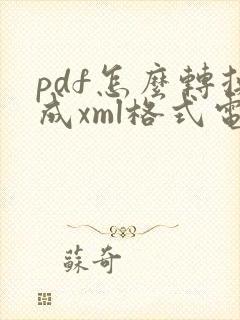 pdf怎么转换成xml格式电子发票