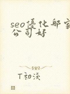 seo优化哪家公司好