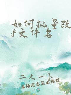 如何批量改pdf文件名