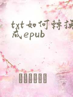 txt如何转换成epub