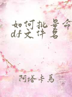 如何批量命名pdf文件名