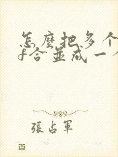 怎么把多个pdf合并成一个pdf