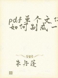pdf单个文件如何制成一个文档